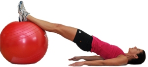 Hip extensions on the exercise ball.